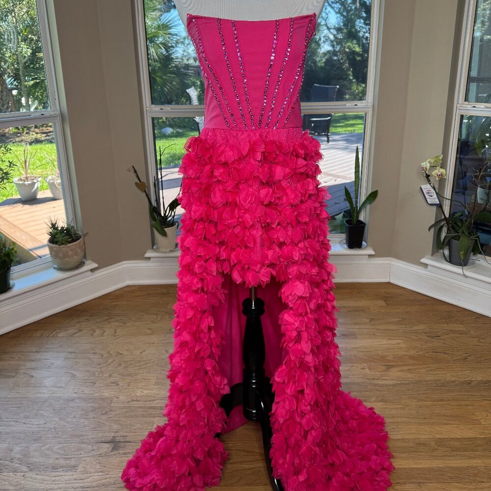 Custom Hot Pink Hi-Low Dress